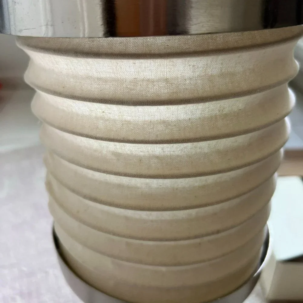Pottery Barn Accordion‎ Lantern For Votive Candle White Silver Hanging